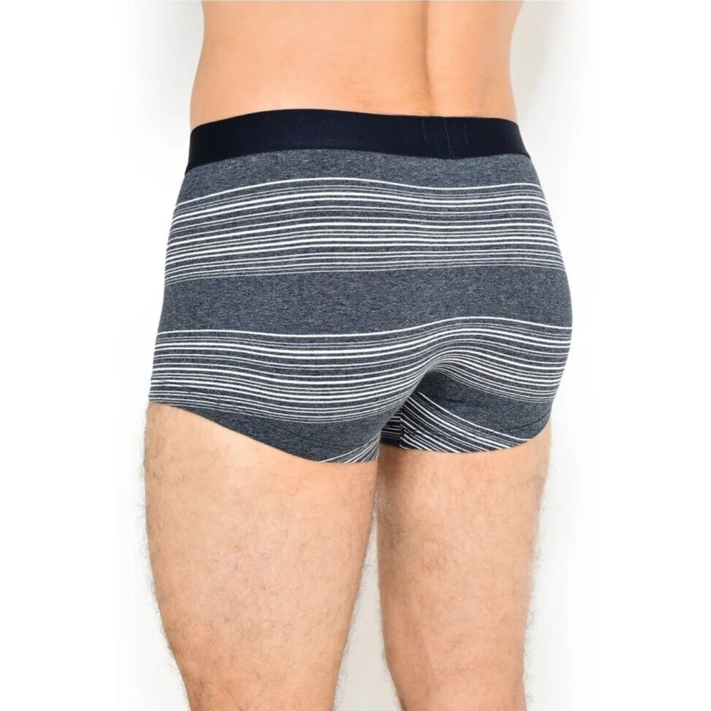 NEW‎ $37 Hugo Boss [ Small ] Striped Underwear Boxer Brief in Grey/Blue